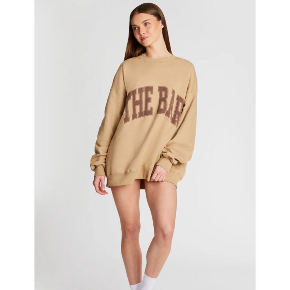 The Bar Varsity Sweatshirt in Chocolate Chip Size XL